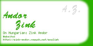 andor zink business card